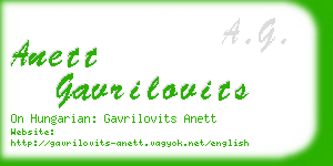 anett gavrilovits business card